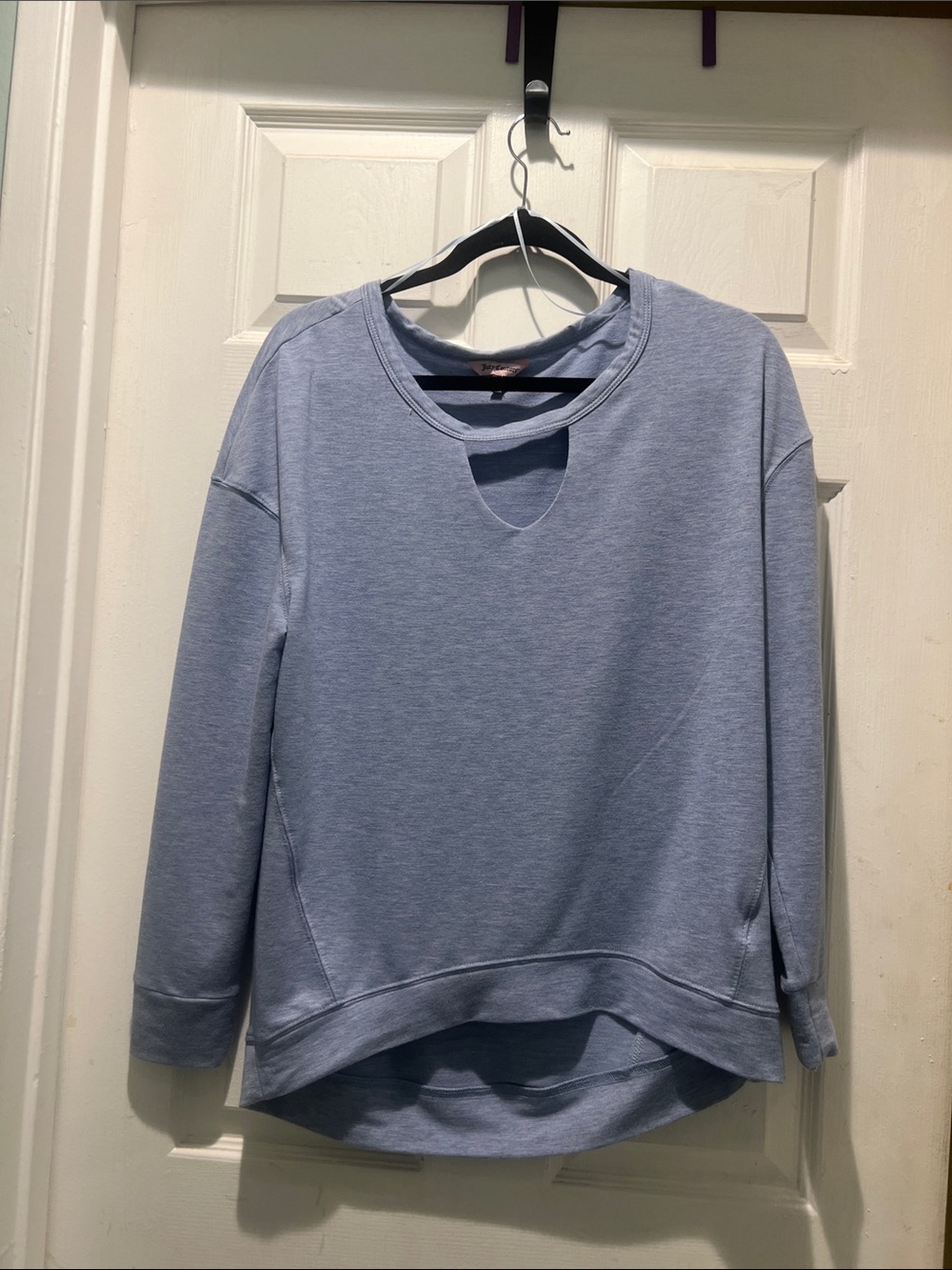 Juicy Couture Light Blue Keyhole Pullover Blouse.